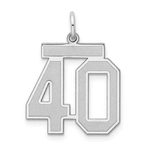 Sterling Silver Jersey Collection Medium Number 40 Pendant